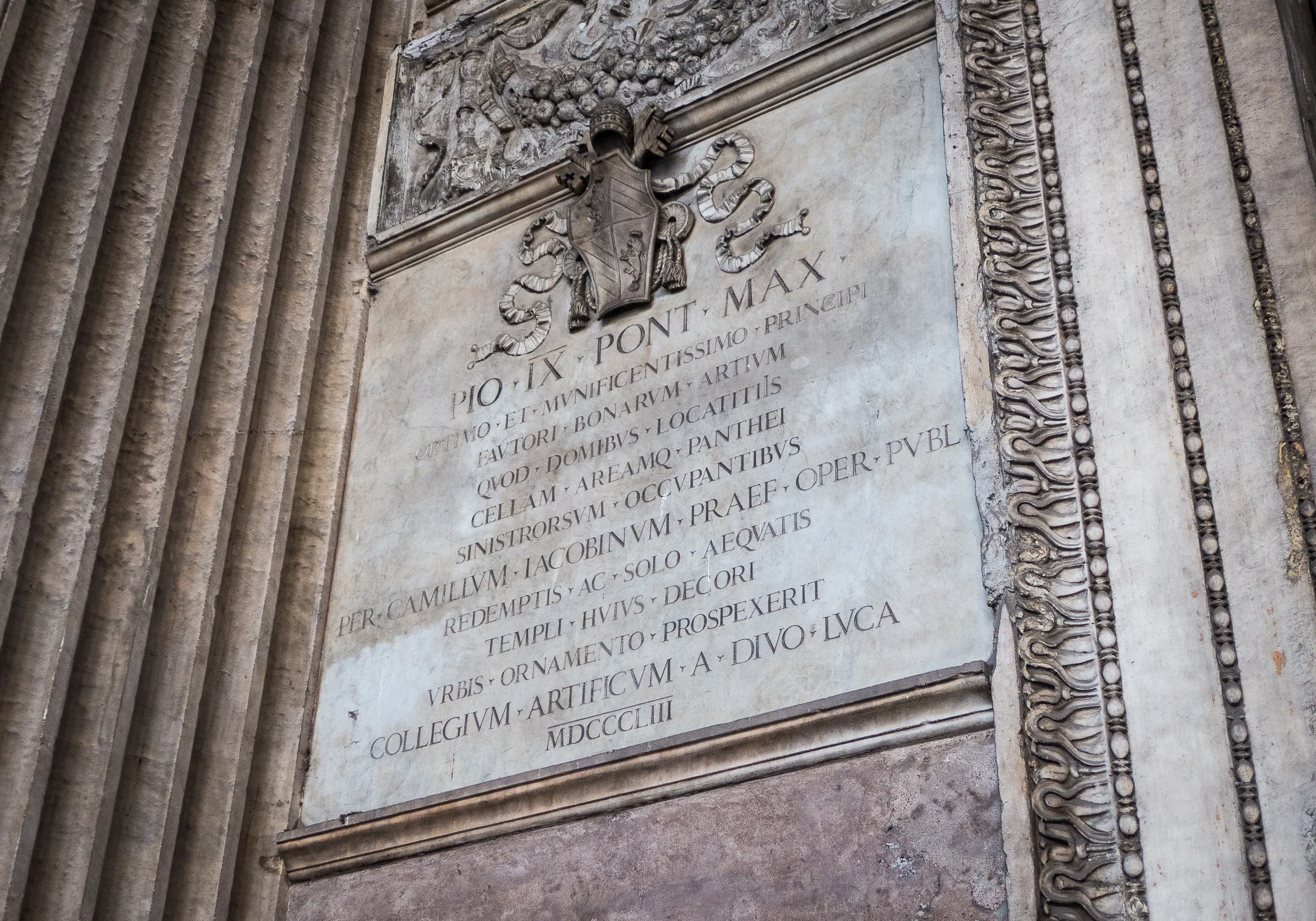 Plaque to Pius IX, the Pantheon