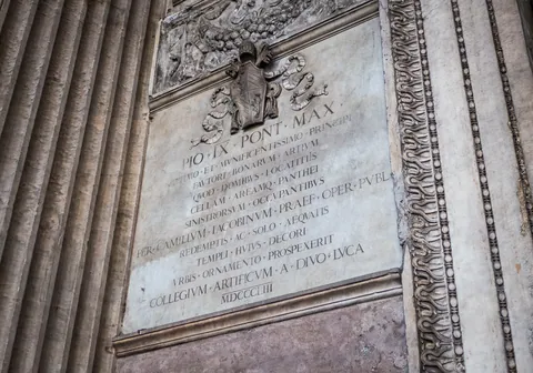 Plaque to Pius IX, the Pantheon