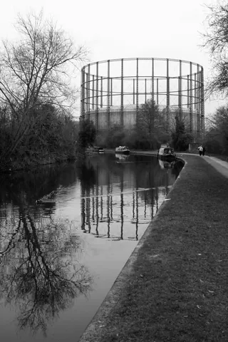 Gasometers on Grand Union Canal