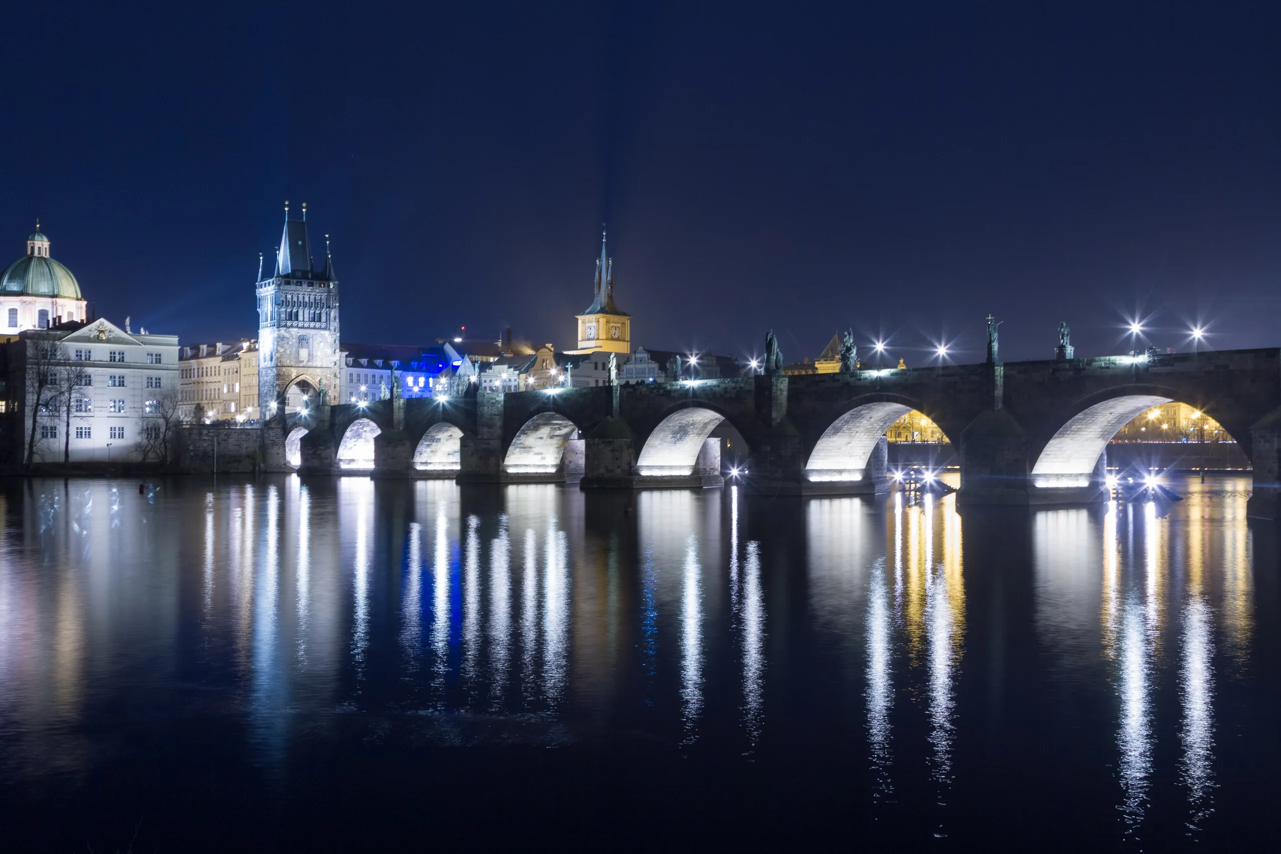 Night View of the Charles Bridge from Mala Strana